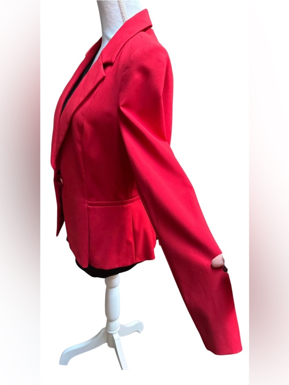 White House Black Market Red Peplum Blazer Size 8 Tailored Stretch Jacket - Picture 4 of 12